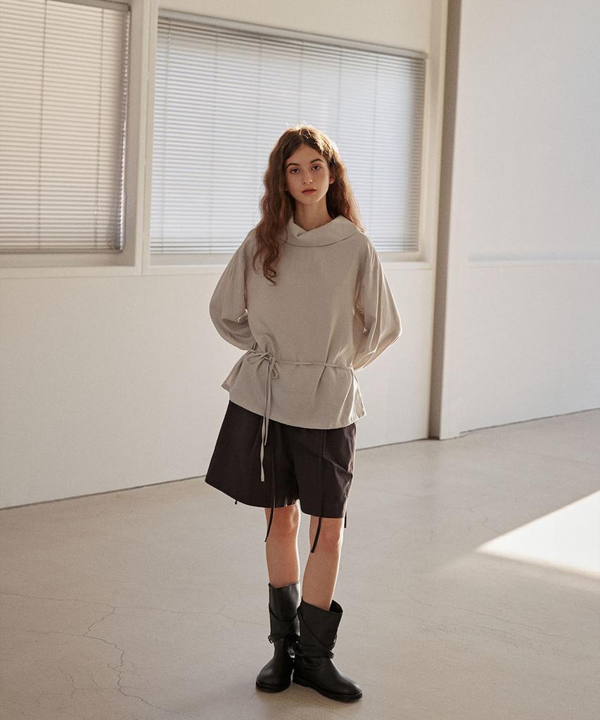 OURO Ruffle String Pants [ Charcoal ]