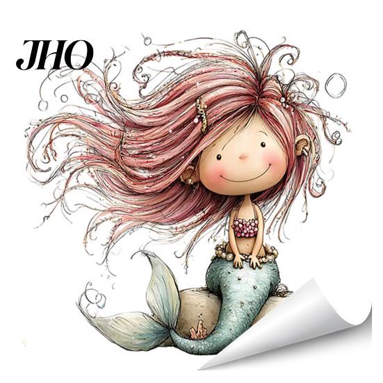 Glass-friendly Window Cling under The Sea Mermaid Clings Ocean Animal Whale Turtle Octopus Sticker Transparent Seahorse Anti-Collision Glass