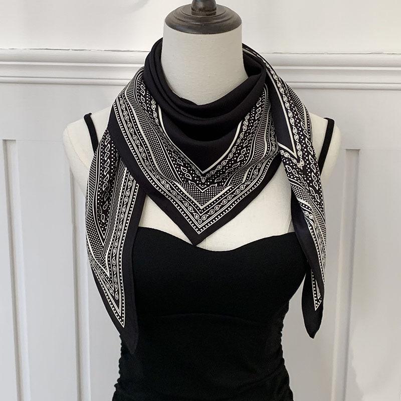 Silk Scarf High-end New Summer Multi-purpose Scarf Shawl Versatile Decorative Scarf Headscarf Triangle Scarf Waist