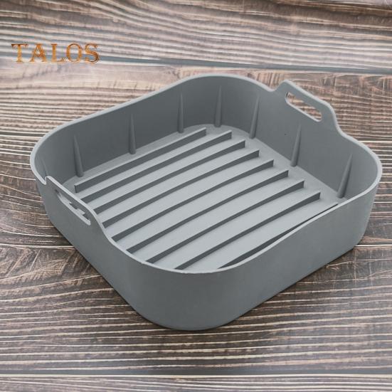Силиконовый противень для выпечки с ручками для аэрофритюрницы, многоразовые квадратные вкладыши для аэрофритюрницы с антипригарным покрытием, корзина для аэрофритюрницы объемом 4–6 кварты, аксессуары для равномерного нагрева