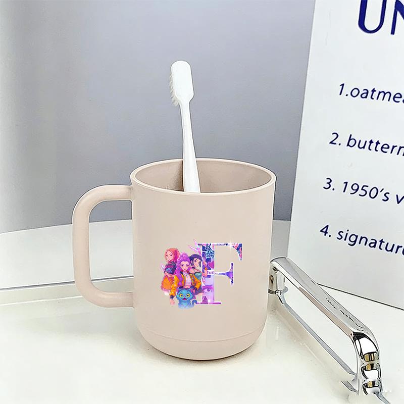Kpop Demon Hunters Mouthwash Cup Kawaii Portable Toothbrush Cups Home Couple Family Thickened Juice Water Mug Birthday Gift