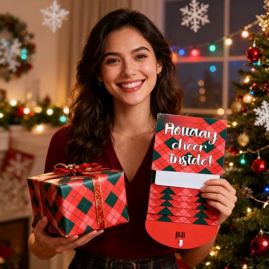 Книга-держатель для подарочных карт на Рождество Ручной работы Водопад Праздничный конверт для подарочных карт Буклет DIY Рождественские подарки Карты с конвертами Подарок