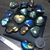 Captivating Madagascar Quartz Labradorite Natural Crystal Heart Pendant Decor For Unique Gifts