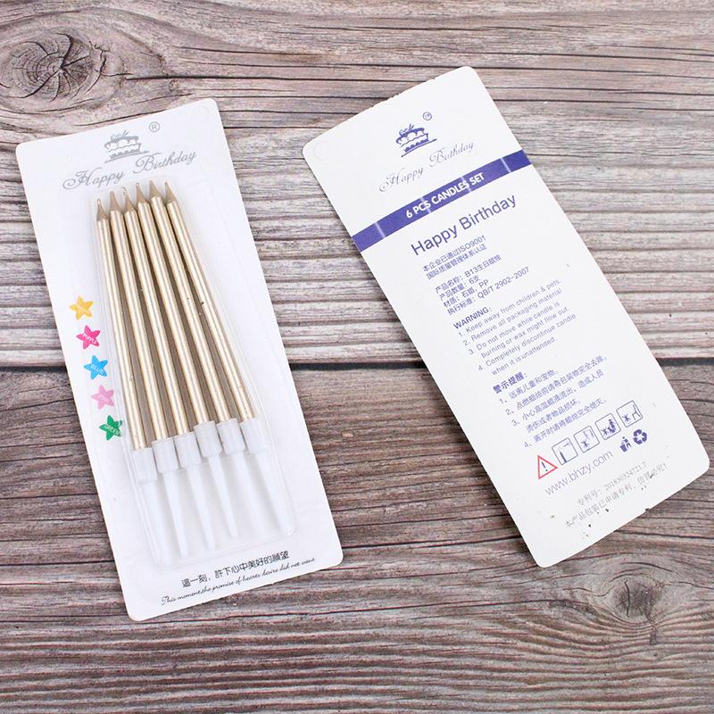 Новая высококлассная B13 позолоченная свеча-карандаш свеча для торта на день рождения свеча на день рождения свеча золотого цвета шампанского