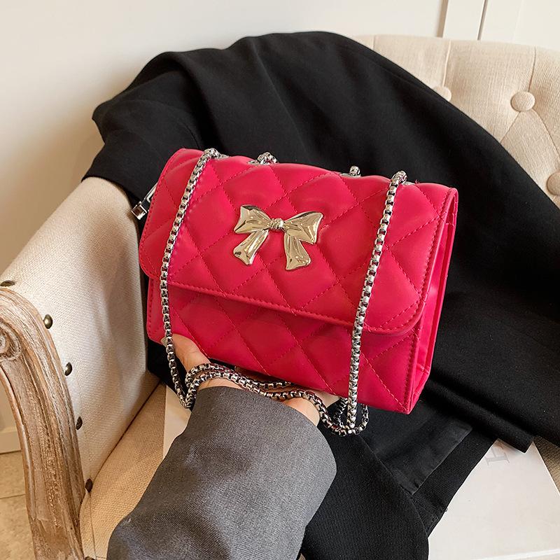 Новая модная маленькая сумка-цепочка в форме ромба в стиле аромата, корейская версия, простая маленькая квадратная сумка через плечо для женщин