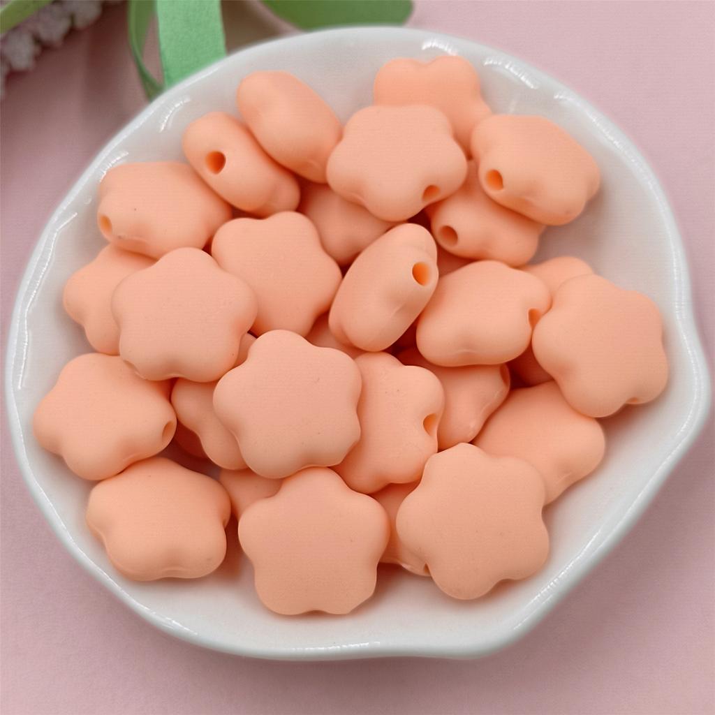 Creative DIY Necklace Fashion Rubber 30PCS 10 Colors Loose Beads Flowers Beads Jewelry Making 15*7mm Bracelets