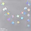 Laser Silver Paper Star Garland Banner Happy Birthday Party Decoration Girl Boy Baby Shower Wedding Christmas Wall Hanging Decor