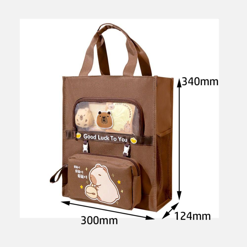 Шестислойная сумка-туториал для студентов, сумка для хранения канцелярских товаров с капибарой, мультяшная сумочка, для мальчиков и девочек