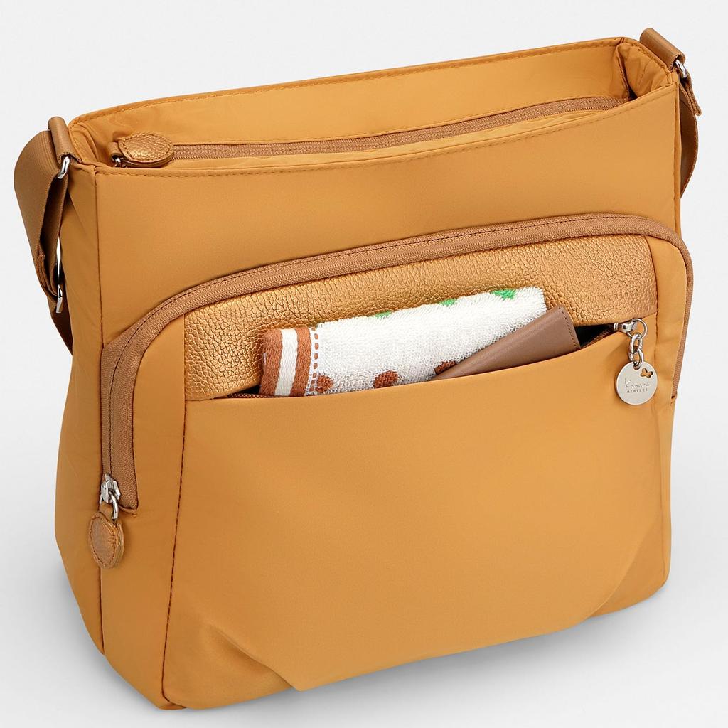 Сумка через плечо с карманом B5 размер вертикальный многофункциональный желтый зеленый [Kanana Project] PJ1-4th Anti-Virus женская № 67643