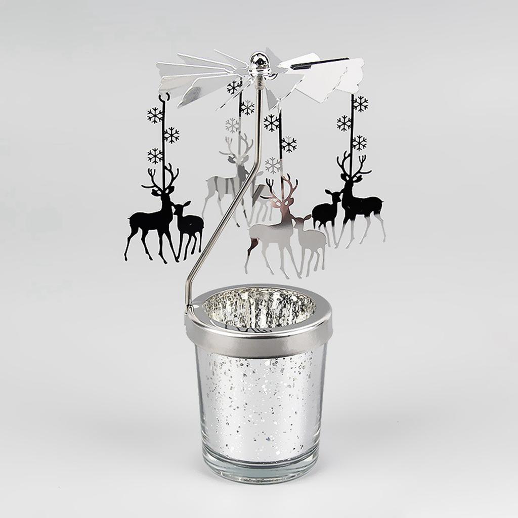 Металлический вращающийся подсвечник, подсвечник для чайной свечи, настольное украшение, декор, деревенский свадебный декор для стола, вращающийся подсвечник