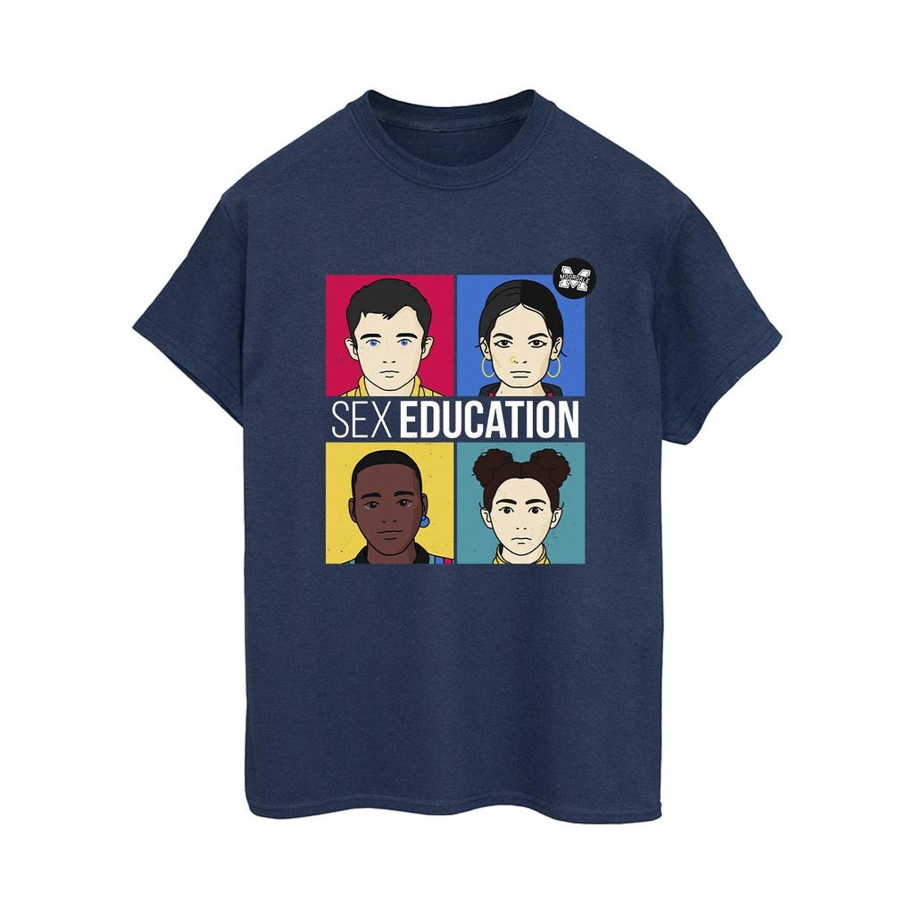 Netflix Womens/Ladies Sex Education Teen Illustrated Cotton Boyfriend T-Shirt