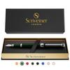 Scriveiner Fountain Pen Very Dark British Racing Stunning Luxury Chrome Schmidt Nib Best Pen Gift Set for Men and Nice Pen British Racing Green