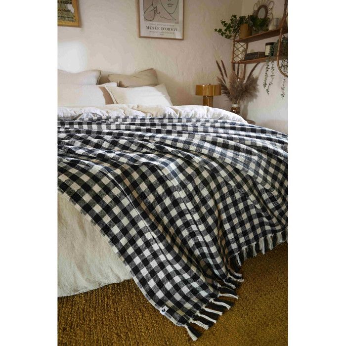 Dyed Woven Fringed Bedspread "Gabriel" 240 X 260 Cm