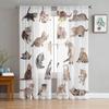 Cute Kitten Pet Cat Tulle Curtains For Living Room Bedroom Kitchen Decoration Chiffon Sheer Voile Window Curtains Custom Drape