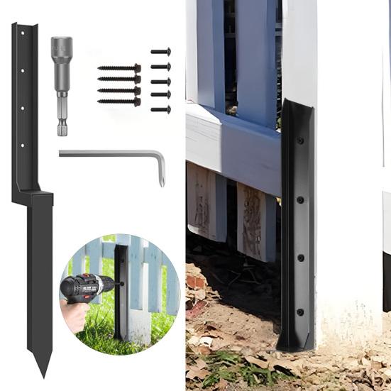 Fence Post Repair Kit Easy Installation Heavy Duty Steel Column for Enhanced Stability Fence Post Reinforcement Kit