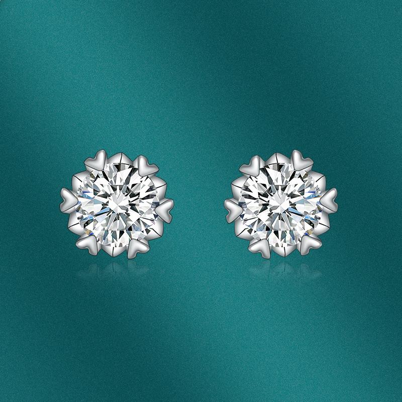 BELLA BOX Роскошные женские серьги-гвоздики со снежинкой и цирконием, подарок для свадьбы и помолвки