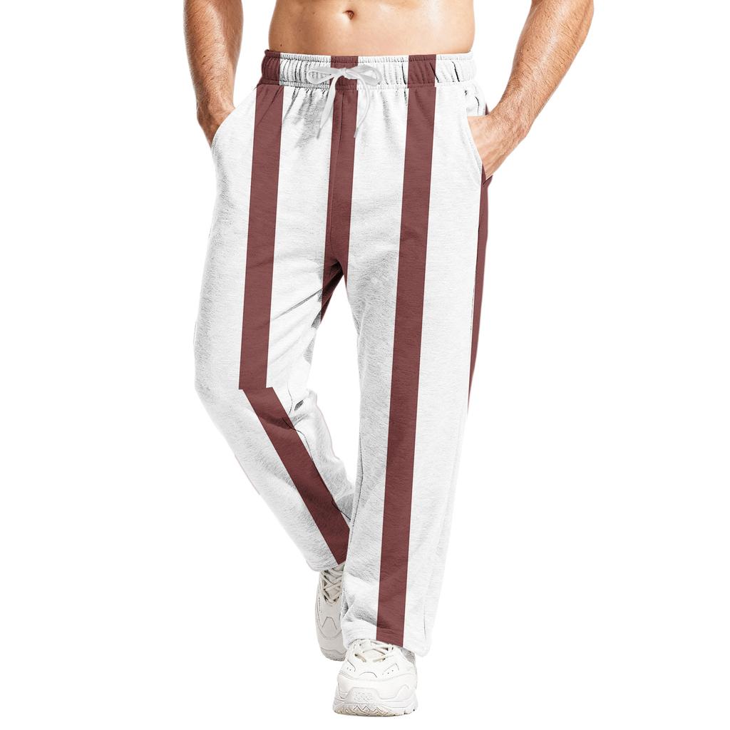 Мужские повседневные спортивные штаны свободного кроя с эластичным поясом и кулиской, штаны для йоги