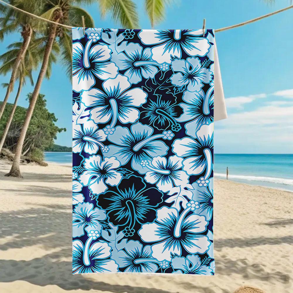 Новое двухстороннее бархатное пляжное полотенце, быстросохнущее спортивное полотенце, банное полотенце с принтом