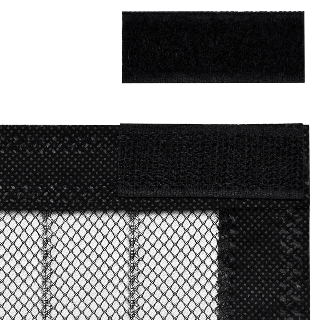 Fly Screen Door Curtains 2 pcs Magnetic Black 210 x 90 cm