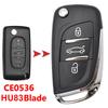 Модифицированный откидной чехол для ключа, чехол для дистанционного ключа, 3 кнопки для Peugeot 306 407 408 607 для Citroen C4 C2, автомобильный ключ CE0536 HU83 Blade