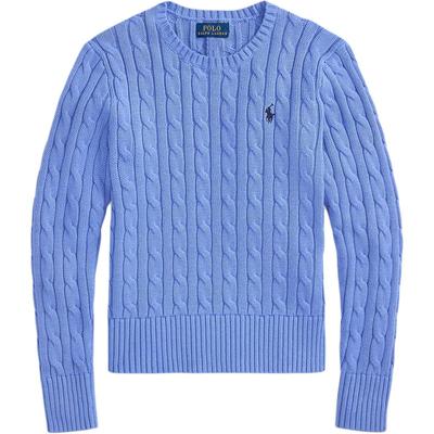 Polo Вязаный пуловер из хлопка с рельефным узором «косы» с длинным рукавом Вышивка пони Детские свитеры 313901316-019