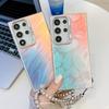 Электроплакированный лазерный чехол для телефона Samsung S25ultra, подходящий для S24plus, легкий A56, жесткий набор с жемчужным браслетом