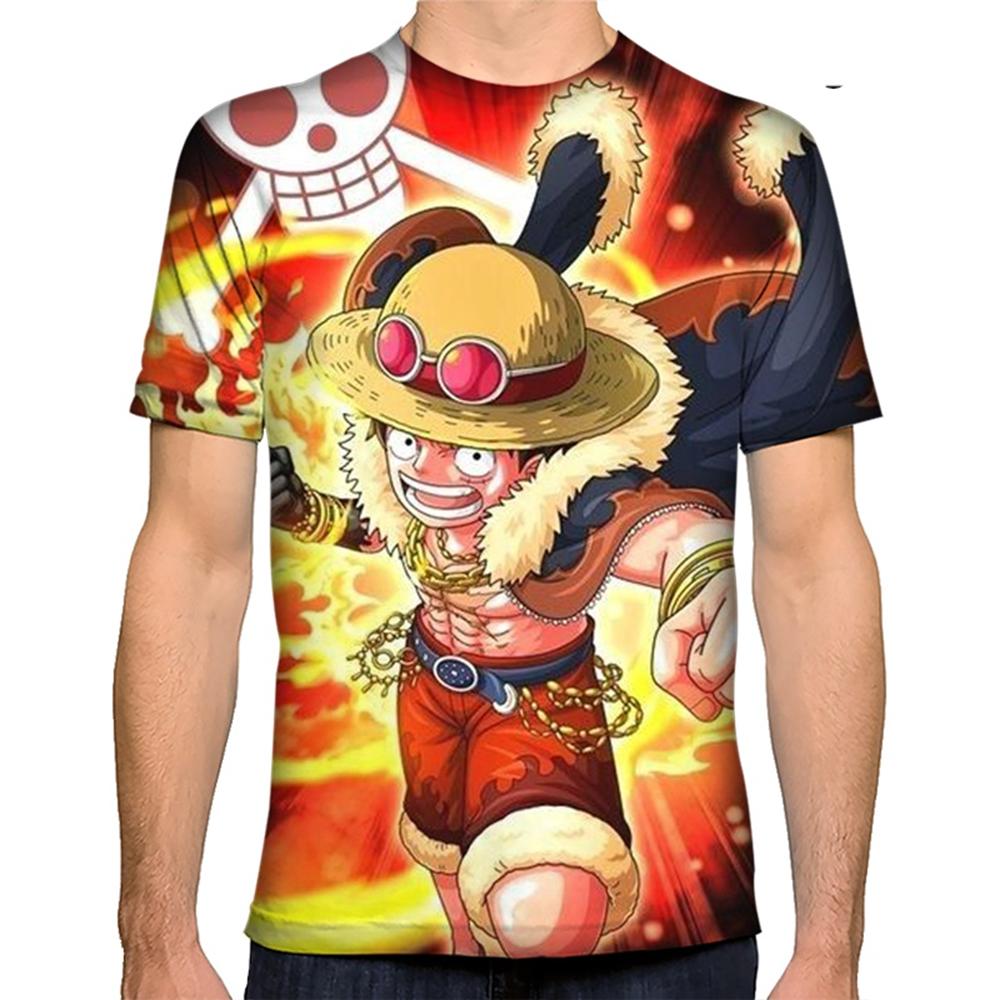 Летняя мода креативность Луффи 3D печать горячая личность модная крутая рубашка с короткими рукавами