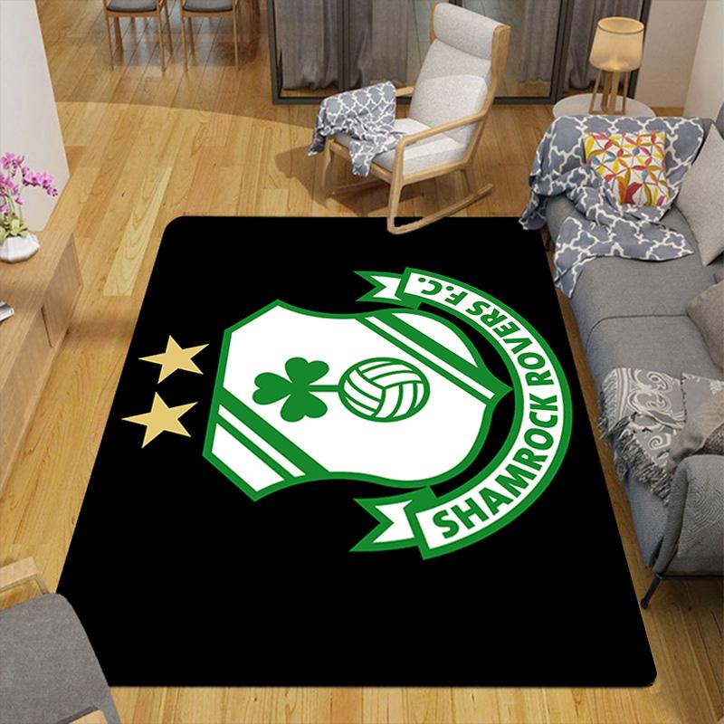 Shamrock Rovers Pattern Rug Floor Mat for Living Room or Bedroom Soft and Comfortable Carpet a Gift for Birthday and Holiday.