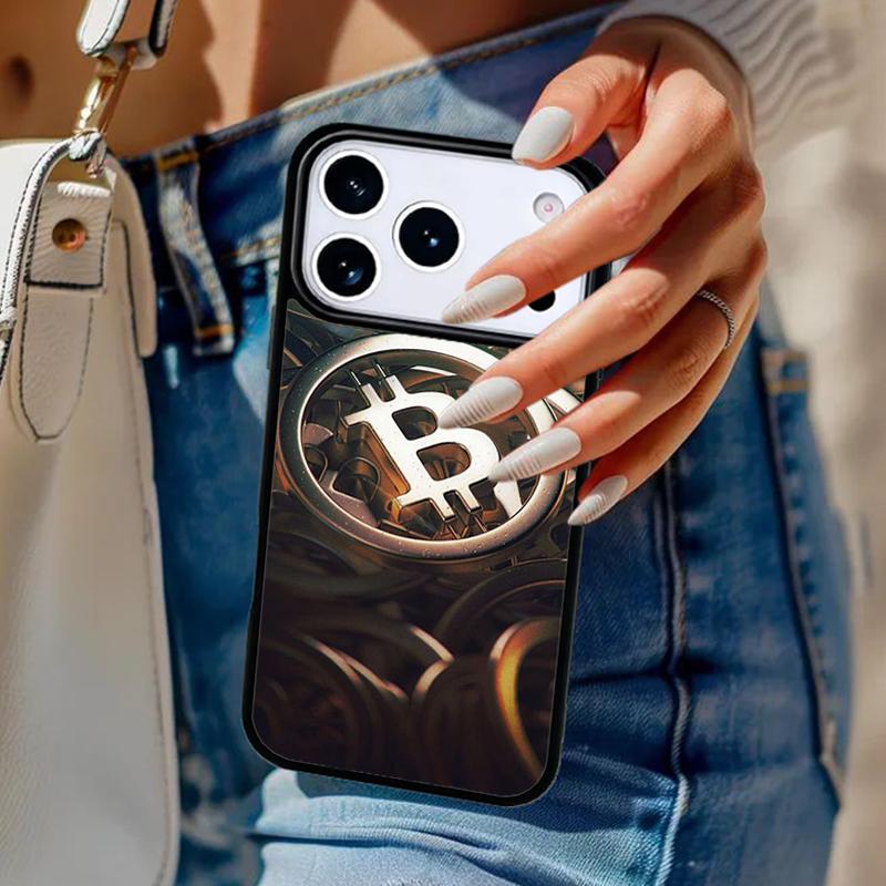 Чехол для телефона Bitcoin BTC Для iPhone 17 Air 14 15 13 12 Max Чехол Для Apple 14 15 16 16e 11 Pro Max Plus Coque