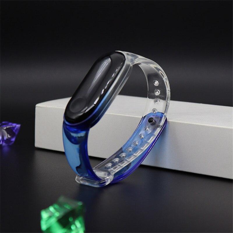Новый стильный прозрачный ремешок для Xiaomi Mi Band 4 3 5 6 Сменный браслет для Xiaomi Mi Band 5 4 3 6