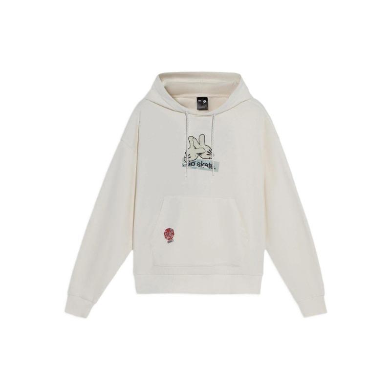 Li-Ning X OG_SLICK Skateboard Series Свободный пуловер с капюшоном и графическим принтом Топы унисекс Off-White AWDS173-2