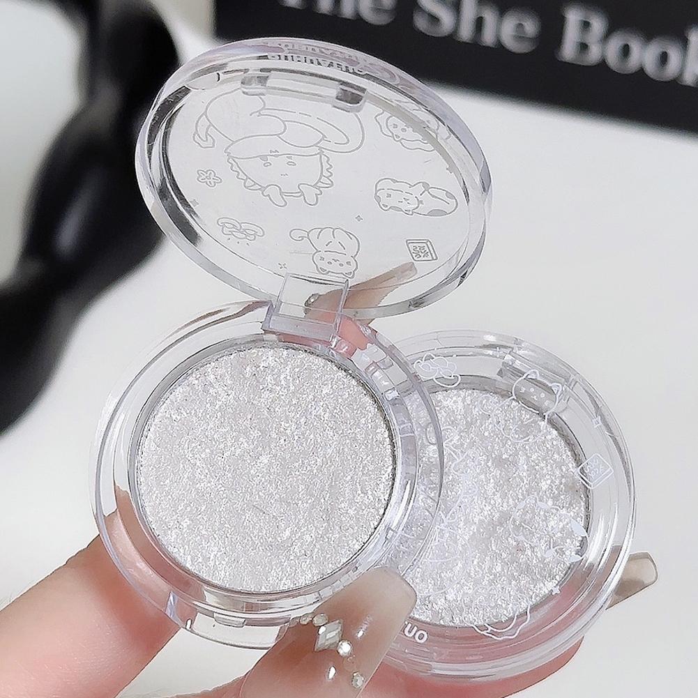 Однотонные матовые тени для век чисто-белого цвета, тени-шелковинки для глаз и осветляющий хайлайтер, деликатная головка T8F1