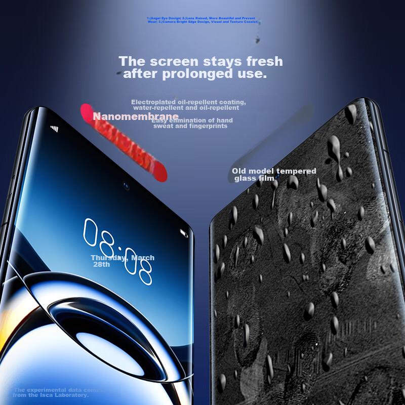 Full Screen Nano 2 Pieces Hydrogel Soft Film for OPPO FindX7Ultra, with FindX6Pro/OnePlus 12 Phone Screen Protector, Non-Tempered High-Definition