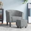 VidaXL Cabriolet Armchair with Footrest, Chair with Armrests, Sofa with Backrest, Padded Seat Living Room Bedroom, Grey 356450