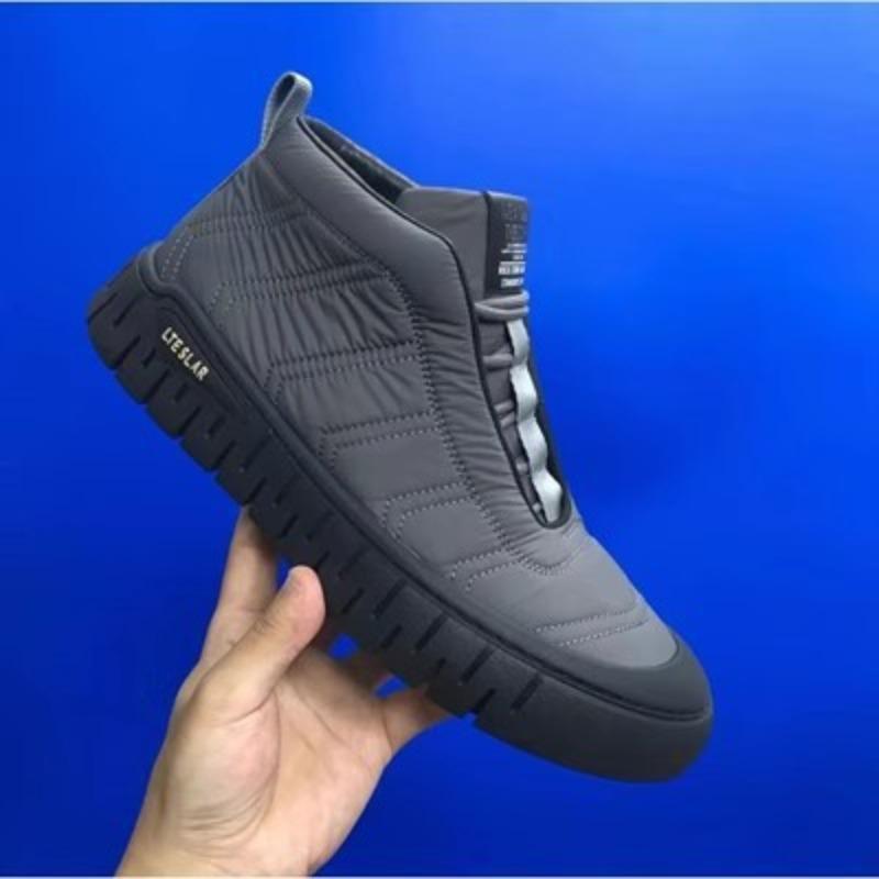 Мужская обувь: новые кроссовки на мягкой подошве на осень, простые и модные, теплые флисовые уличные повседневные туфли, мужская обувь для通勤