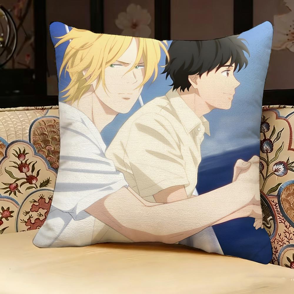 Чехол для подушки с принтом из аниме Banana Fish, двусторонний, для дивана, изголовья кровати