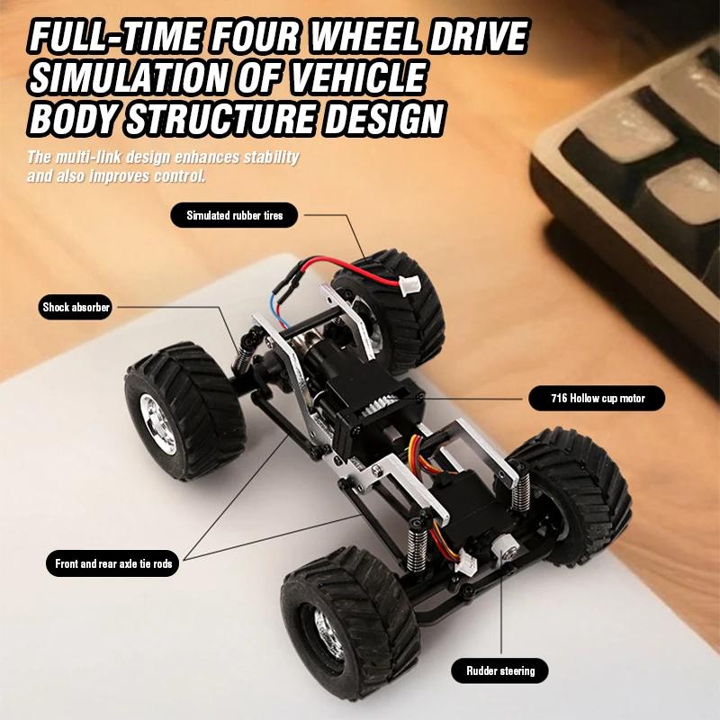 Non-Toxic 1/36 Mini 4Wd Climbing Car Rc Off Road Truck Racing Buggy Vehicle Full-Scale Drive 2.4G Remote-Controlled Toy Christmas Gift Children