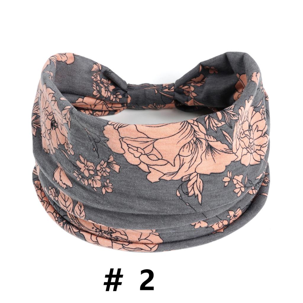 Бохо повязки на голову для женщин Хлопковые широкие повязки на голову Эластичная повязка для волос Нескользящая для тренировок Йоги Бега Тюрбан Головной убор Аксессуары для волос