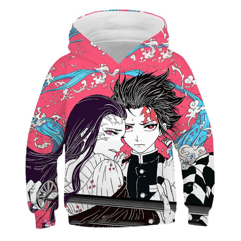 2025 Детские 3D Толстовки Demon Slayer Мода Осень Мальчики Толстовка Худи Манга Kimetsu No Yaiba Мальчики Девочки Джемперы 4-14 лет Одежда