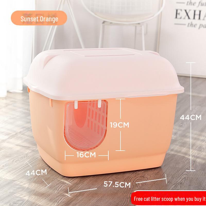 Полностью закрытый туалет для кошек в коридорном стиле: Большой, с длинным каналом, устойчивый к песку и запахам, для котят и крупных кошек