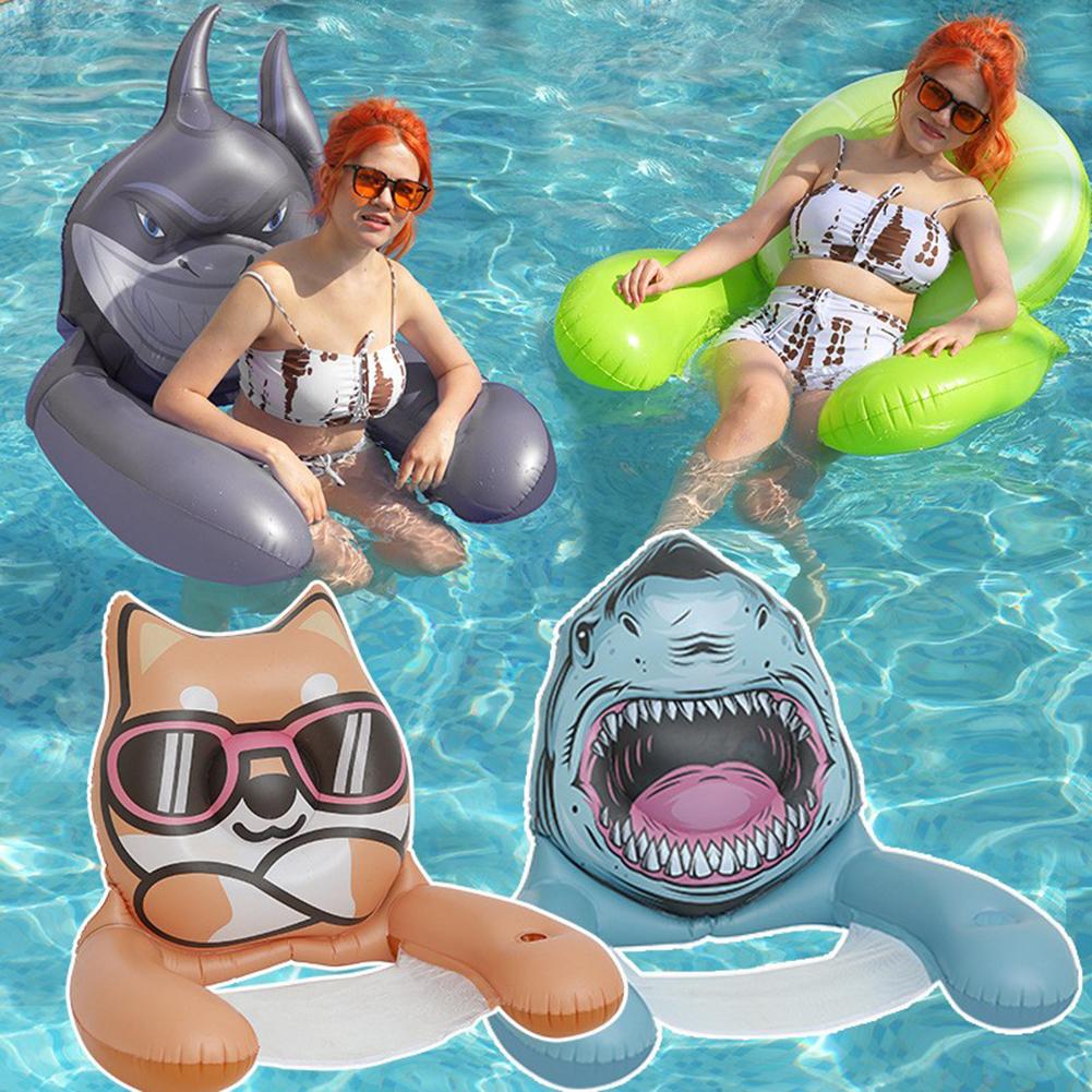 Новый водный гамак-шезлонг с мультяшным животным, надувной плавучий матрас для плавания, летний круг для плавания, игрушка для водных видов спорта для взрослых и детей, бассейн