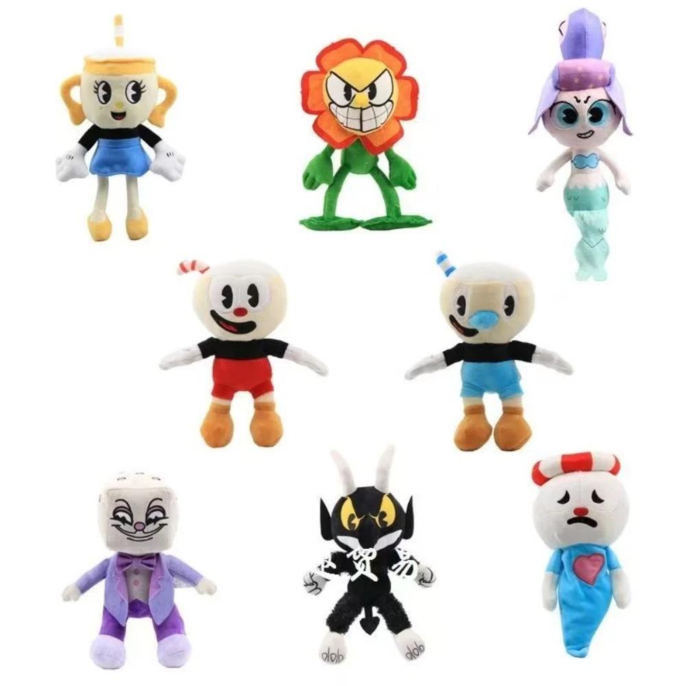 Игра Cuphead Плюшевая игрушка Mugman Ms. Чаша-призрак King Dice Cagney Carnation Puphead, плюшевые куклы, игрушки для детей, подарки