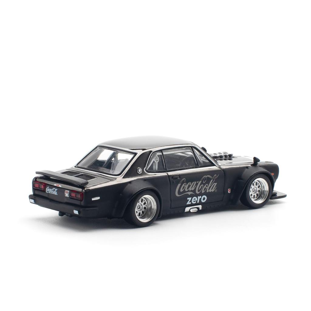 POP RACE X TINY SKYLINE V8 DRIFT COCA COLA BLACK Finished Product PR640144 1/64 GT-R (HAKOSUKA) CHROME?