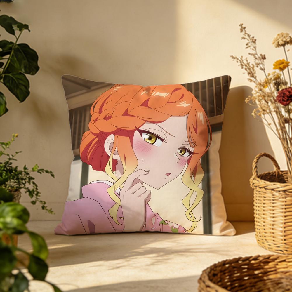 Trendy Mmikadono Sanshimai wa Angai Choroied Cushion Cover Versatile DoubleSided Pillow Case Fit for Sofa Bed Car Daily Decor