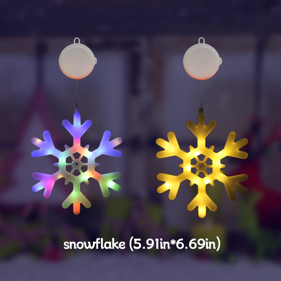 LED Christmas Atmosphere Decoration Suction Cup Light, Can Adsorb Glass and Hang, Color Light/warm Light Optional