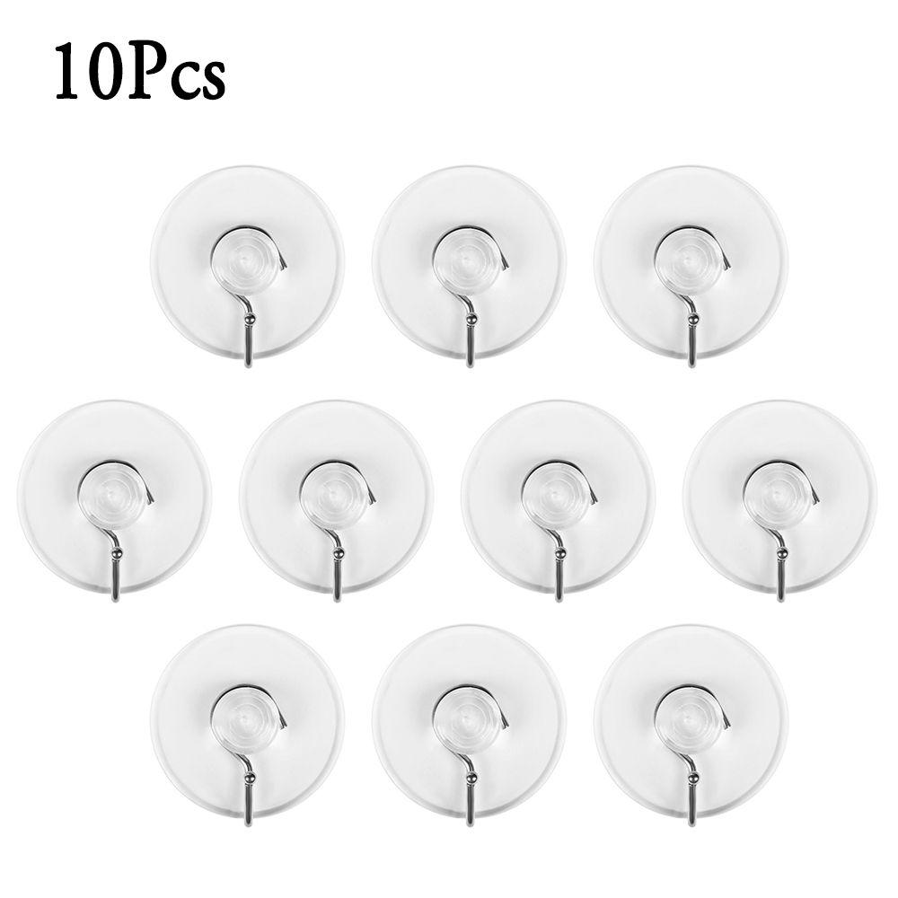 10Pcs/set Bathroom Wedding Supplies Rubber Hangers Clear Sucker Suction Cup Wall Hook Transparent