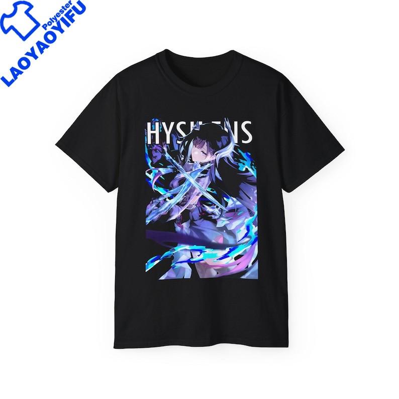 Honkai Star Rail Hysilens Аниме Футболка Унисекс Футболка с Принтом Графические Футболки Sunday Gamer Одежда Y2k Полиэстер Дешевая Рубашка Топы