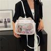 Mechanical Student Cat Backpack With Grid Pocket Cartoon Print For Wear Casual