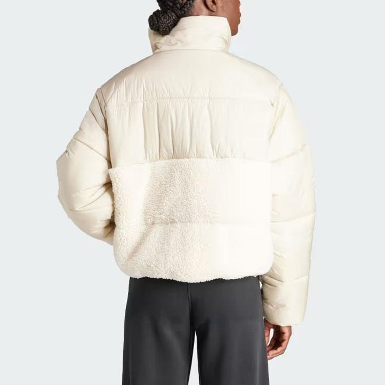 Adidas Originals Court Polar Куртка с логотипом в стиле пэчворк и воротником-стойкой Женские куртки белого цвета IS5256