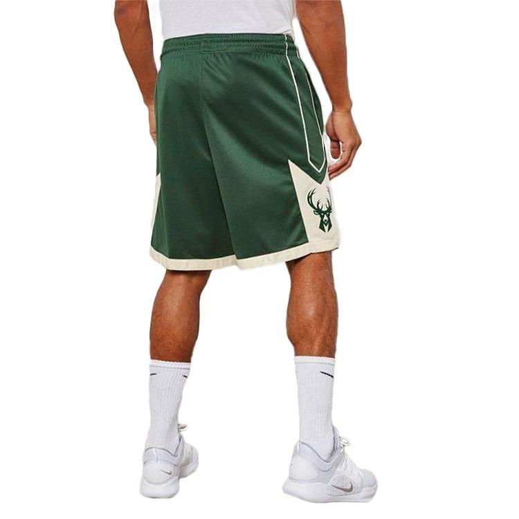 Nike NBA Swingman Milwaukee Bucks Icon Edition Shorts Green/White/Cream Men Streetwear AJ5623-323